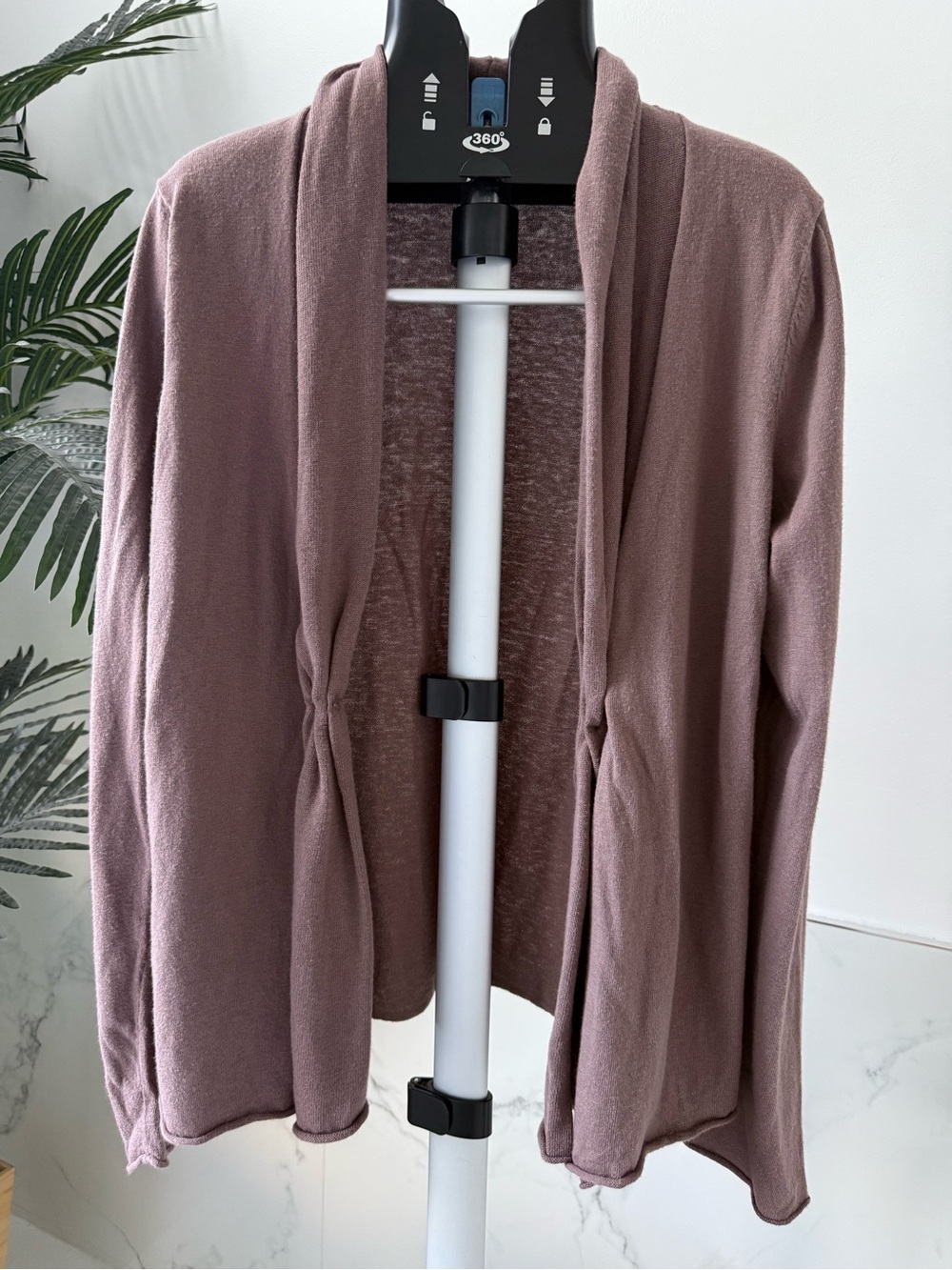 Gap Women's XL Mauve Draped Open Front Silk Blend Cardigan Sweater Cozy